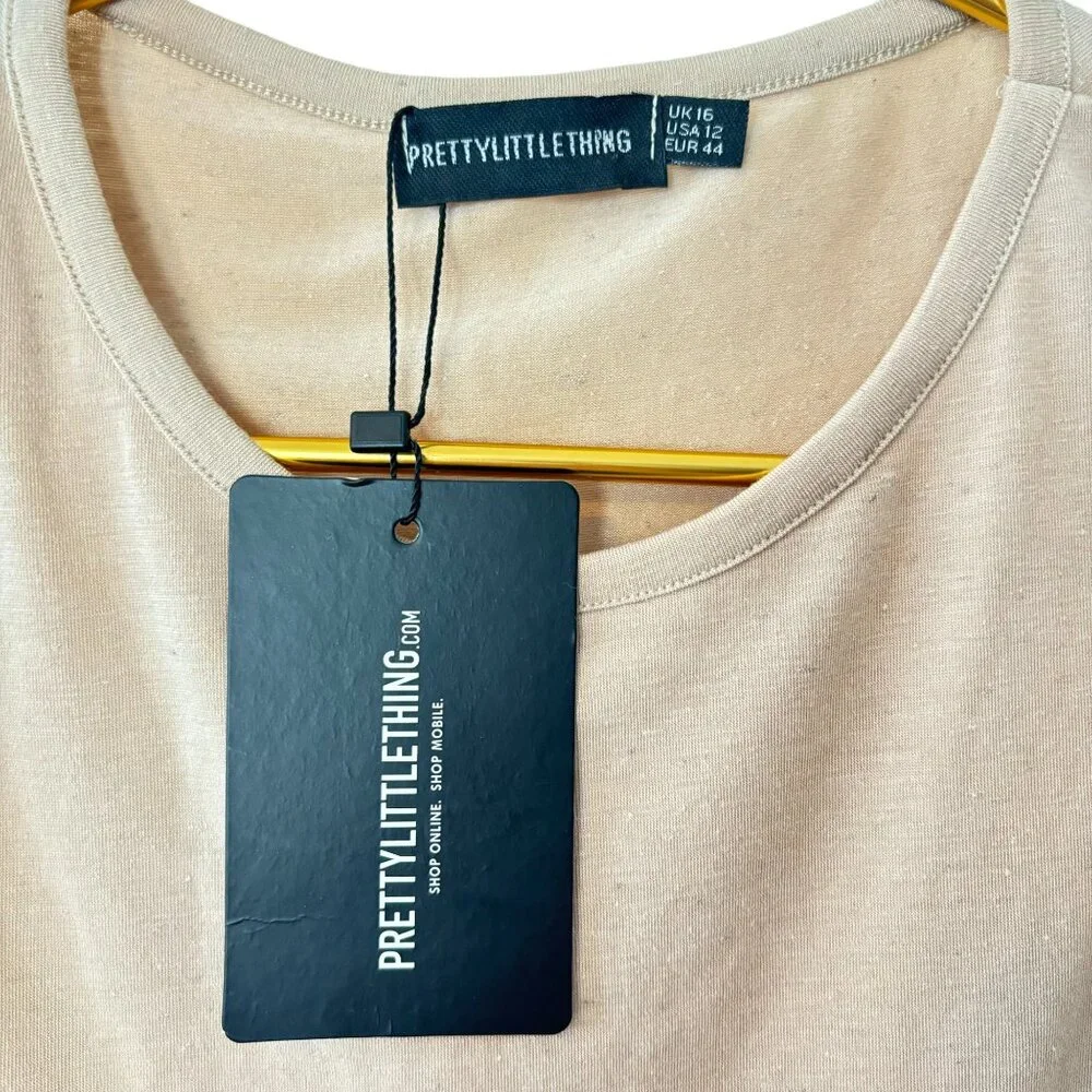 NWT! PrettyLittleThing Speckled Sand Tank Top Bodysuit - Picture 4 of 7